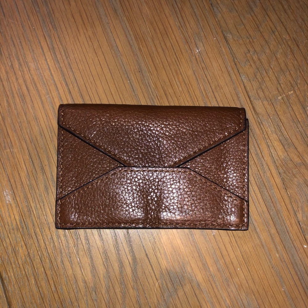 Coach brown leather envelope card holder